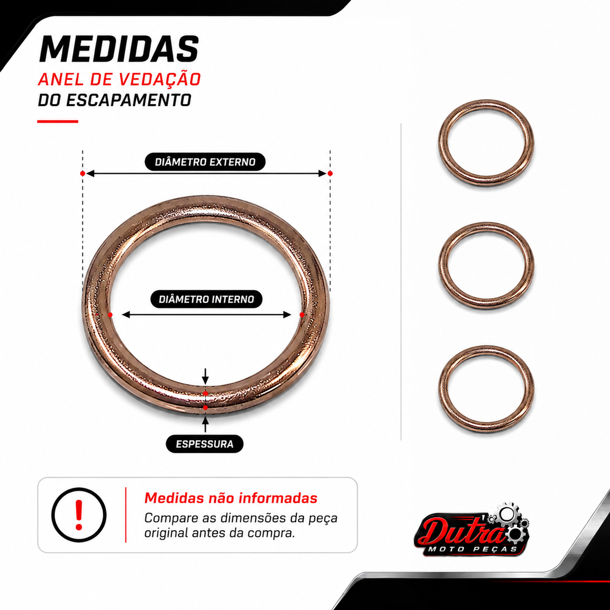 Anel Escape Cg Titan Fan 125 / 150 / 160 Ybr Kit Com 4 Peças