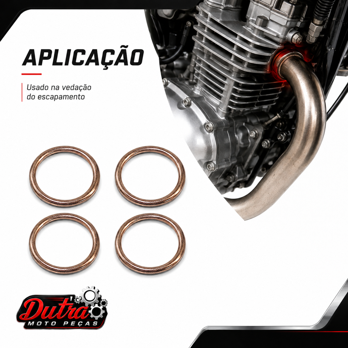 Anel Escape Cg Titan Fan 125 / 150 / 160 Ybr Kit Com 4 Peças
