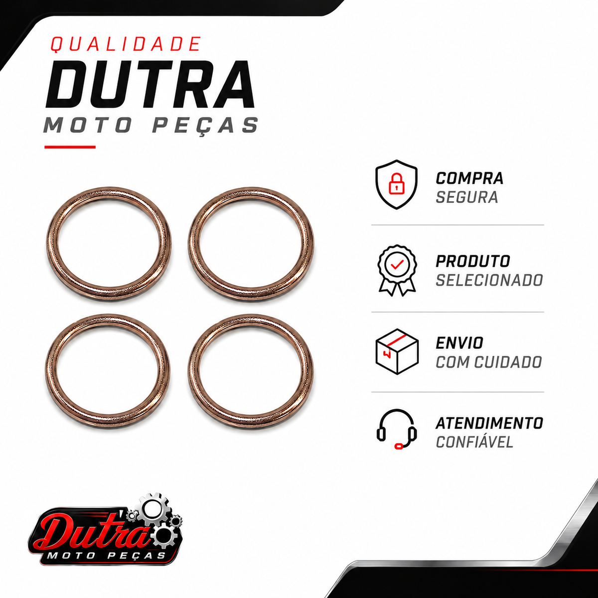 Anel Escape Cg Titan Fan 125 / 150 / 160 Ybr Kit Com 4 Peças