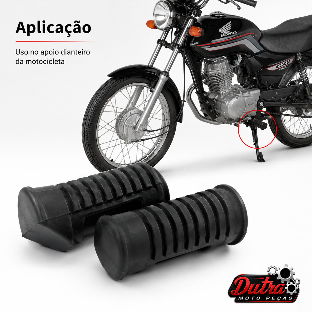 Par Borracha Do Estribo Pedal De Apoio Dianteiro Cg - Titan - Fan - Cargo 125 E 150
