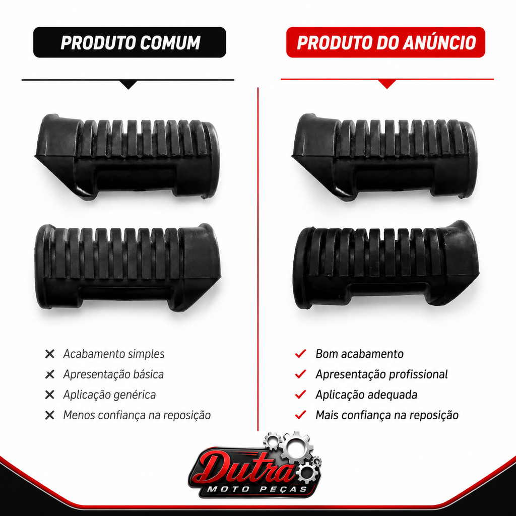 Par Borracha Do Estribo Pedal De Apoio Dianteiro Cg - Titan - Fan - Cargo 125 E 150