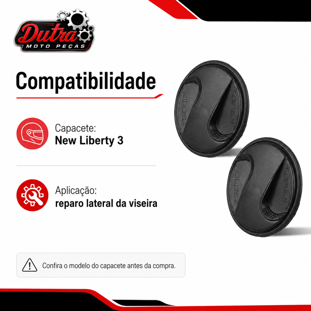 Reparo Lateral Viseira Capacete New Liberty 3
