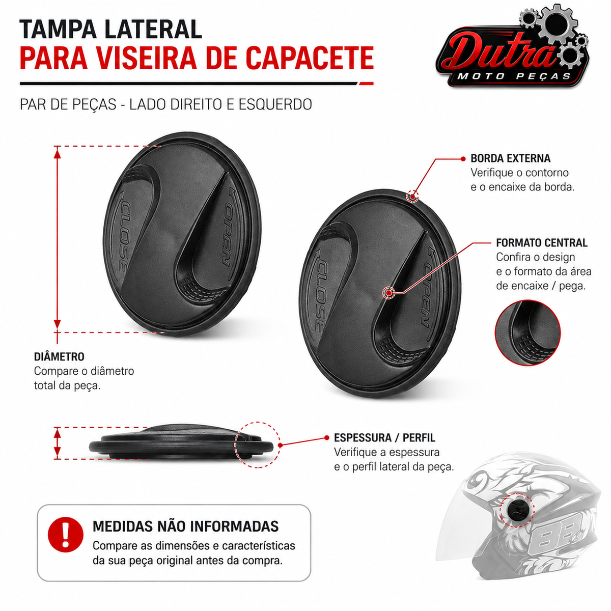 Reparo Lateral Viseira Capacete New Liberty 3