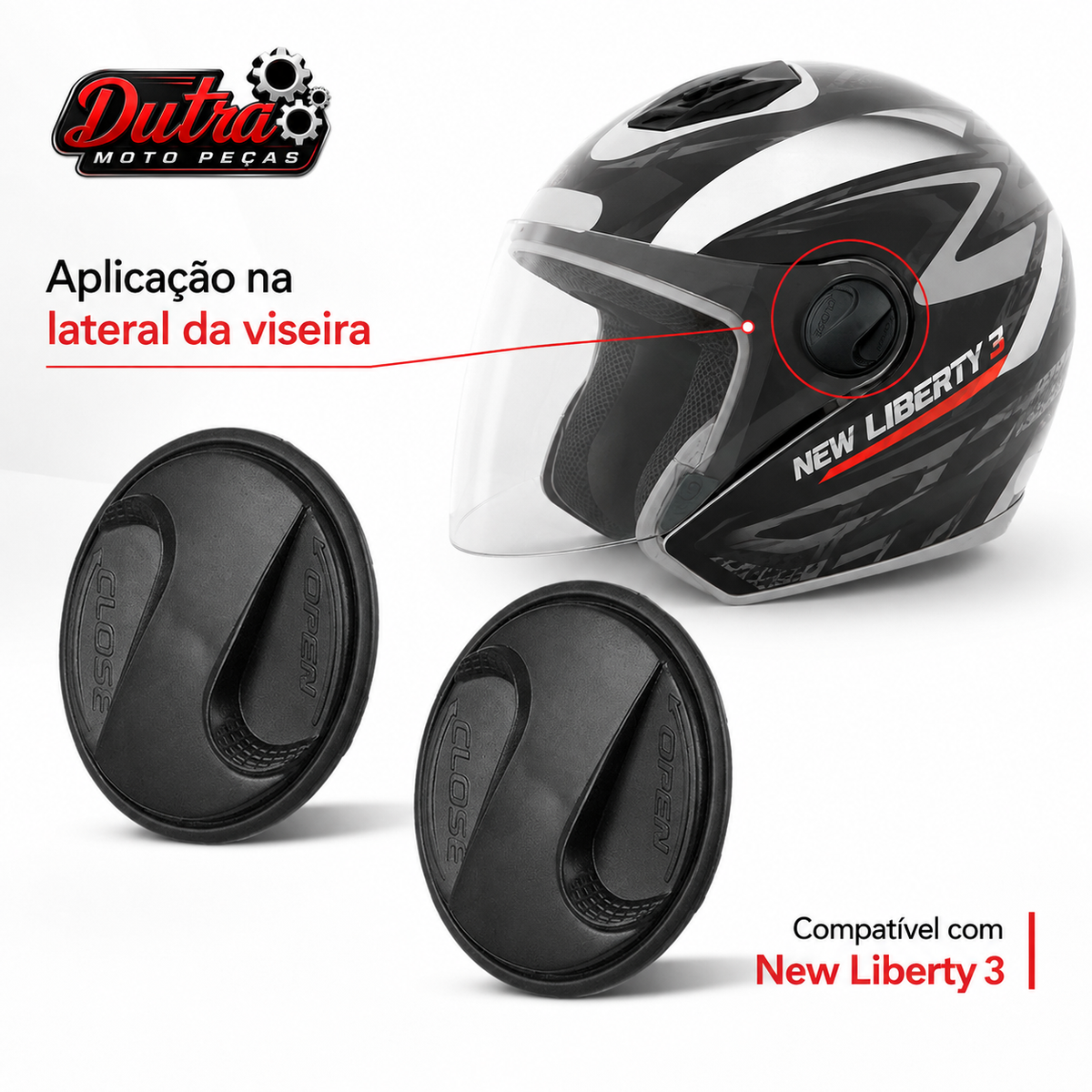 Reparo Lateral Viseira Capacete New Liberty 3