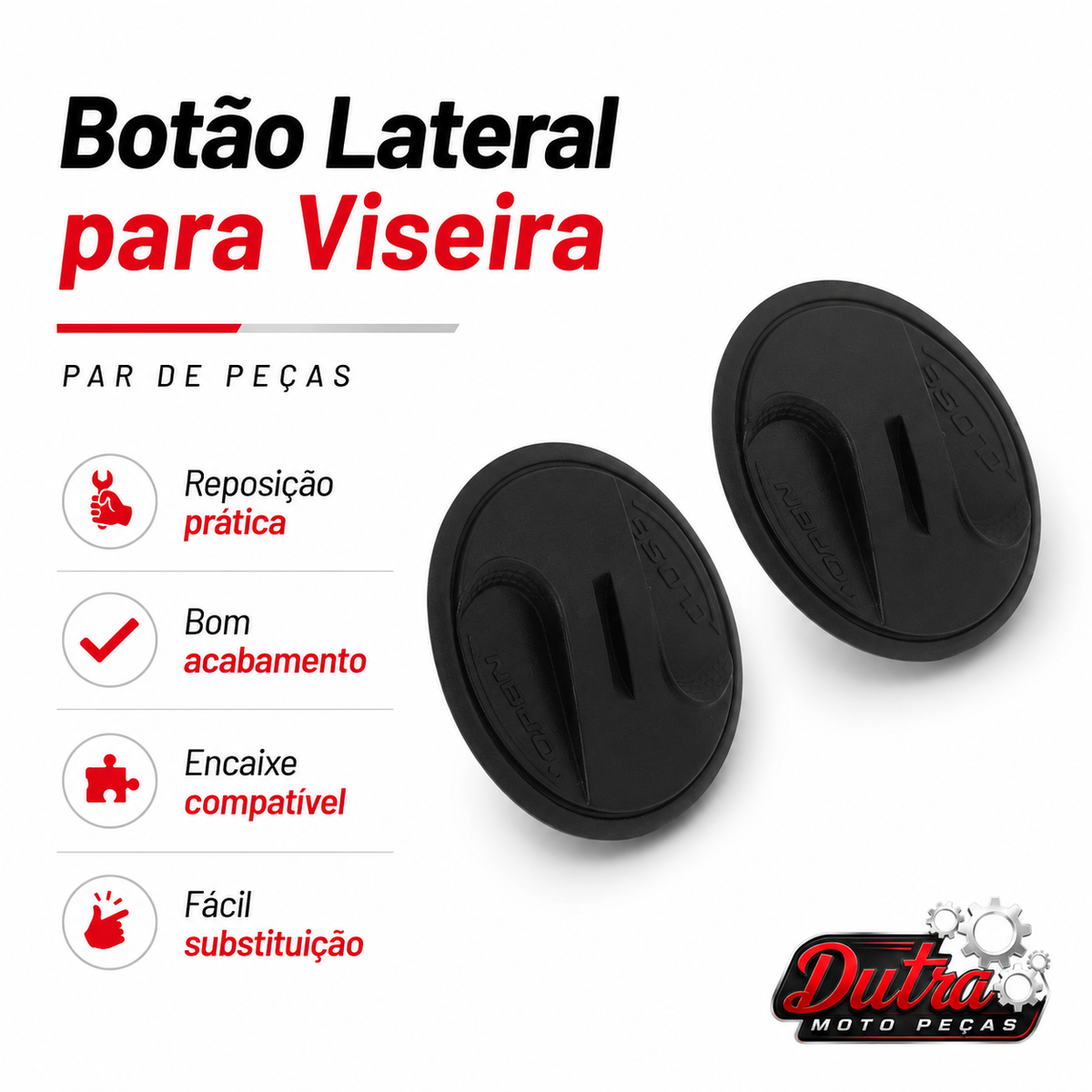 Kit Parafuso Botão Reparo Viseira Capacete New Liberty 3 / New Atomic / Joy 23