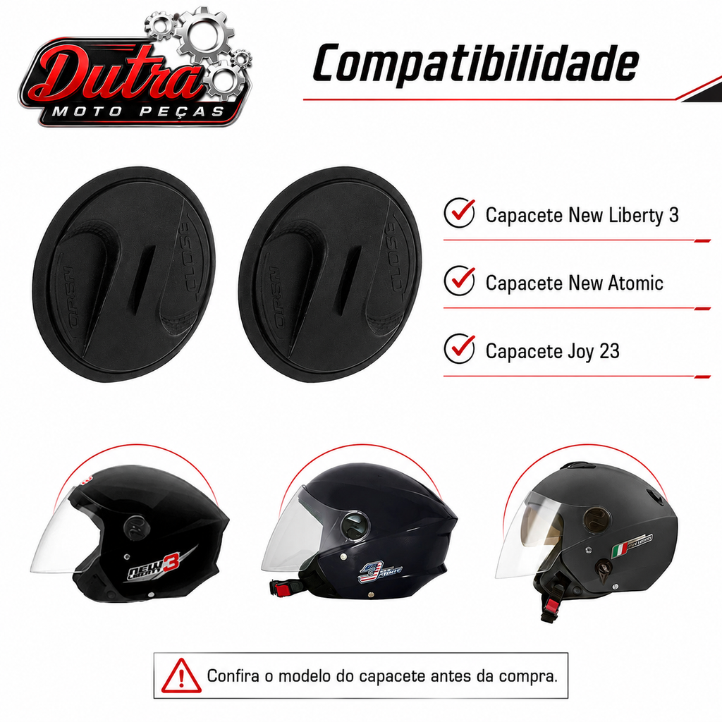 Kit Parafuso Botão Reparo Viseira Capacete New Liberty 3 / New Atomic / Joy 23