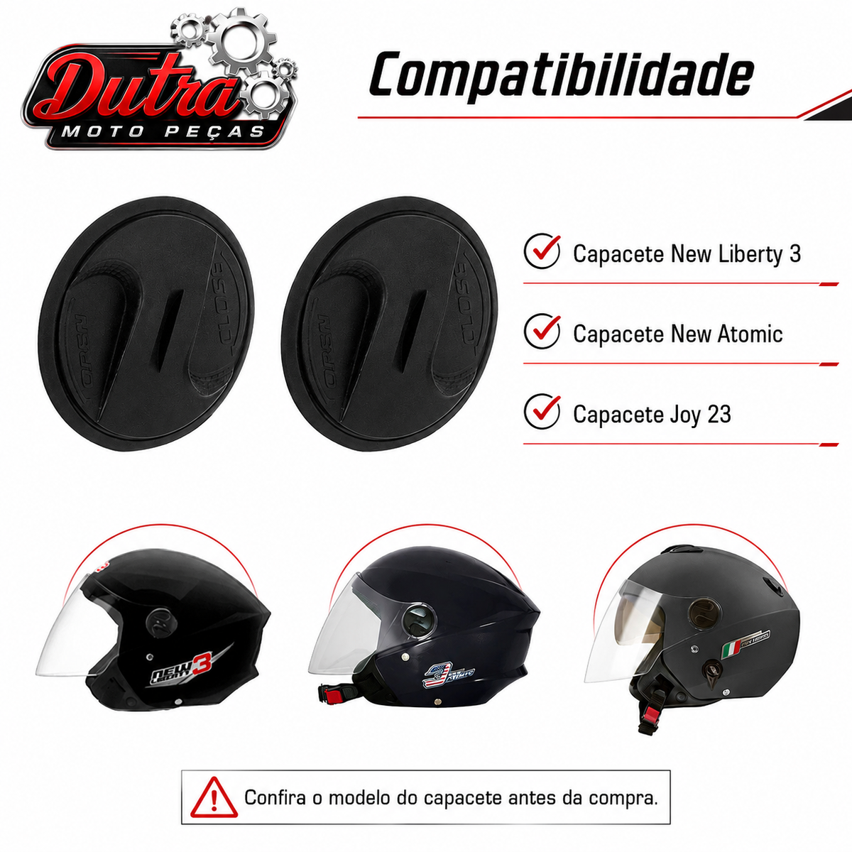 Kit Parafuso Botão Reparo Viseira Capacete New Liberty 3 / New Atomic / Joy 23