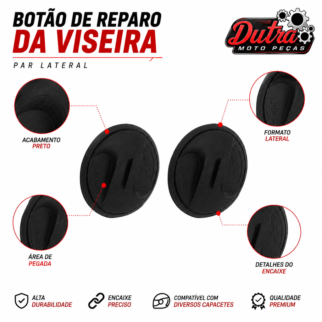 Kit Parafuso Botão Reparo Viseira Capacete New Liberty 3 / New Atomic / Joy 23