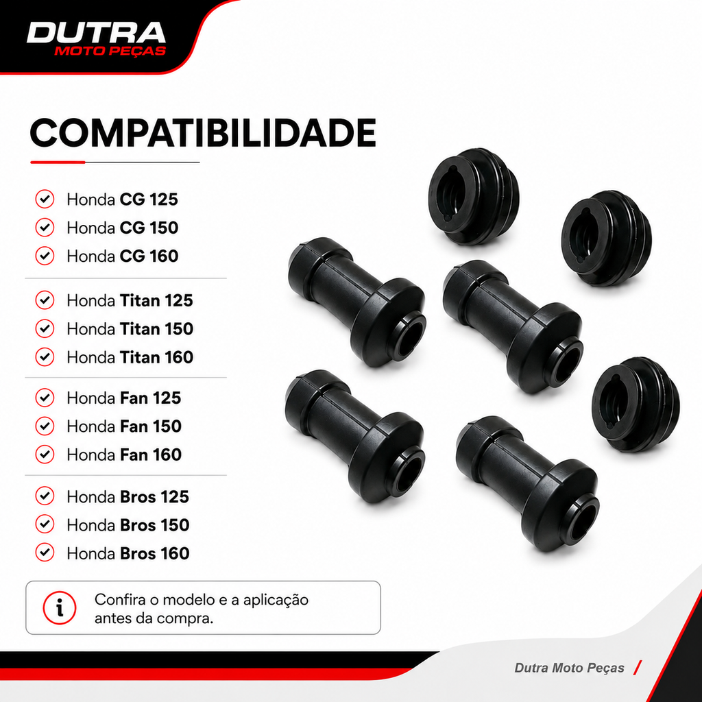 Kit Reparo Pinça Freio Inferior Universal Mod Honda CG Titan Fan Bros 125 150 160
