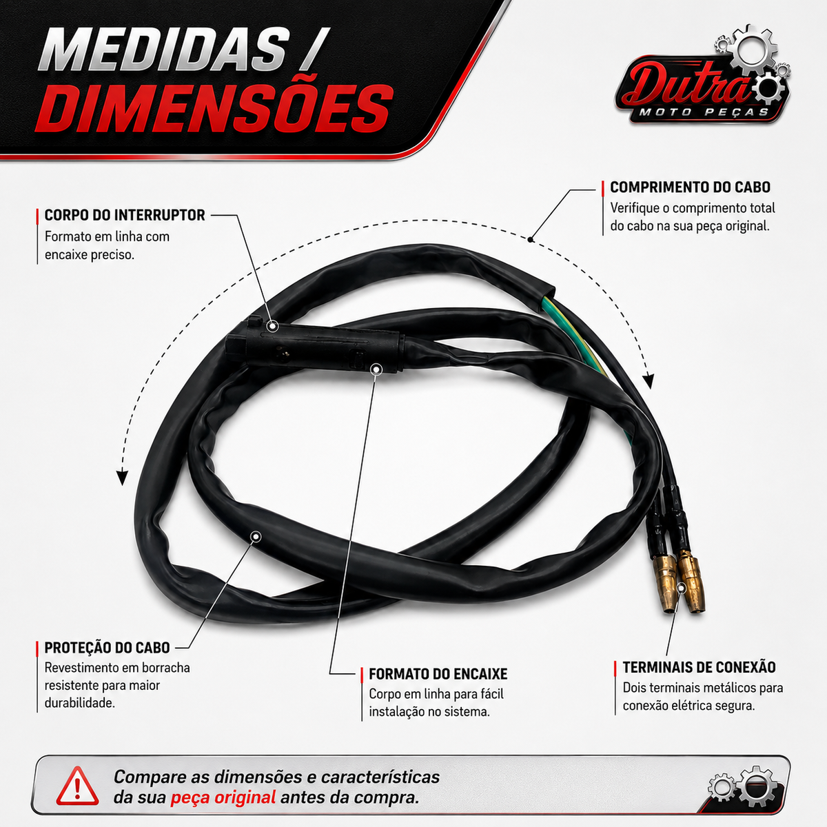 Interruptor Freio Dianteiro Titan 125 Ks Lona/ Titan 150 Lona/ Nxr Bros 150/125 Lona