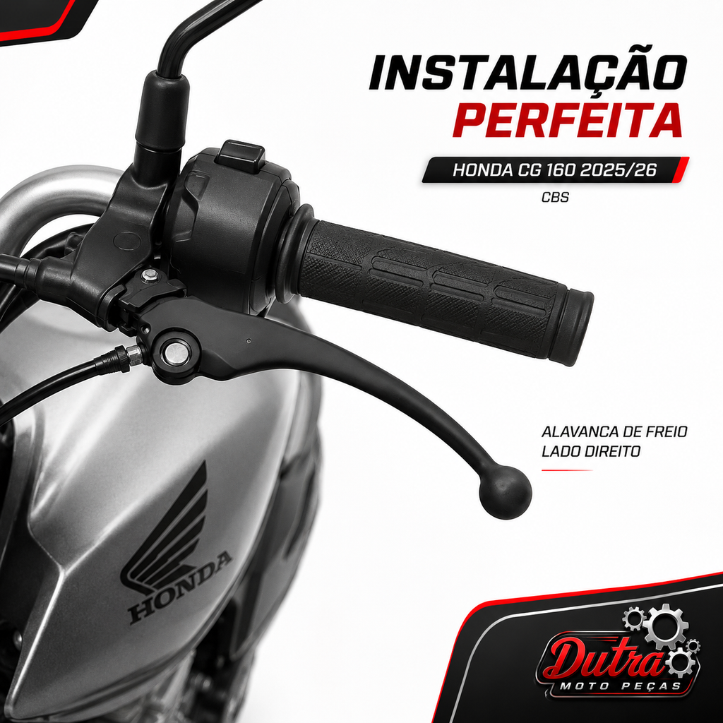Manete Freio Honda CG 160 Titan Fan Start Cargo 2025 2026 Freio Disco Preto