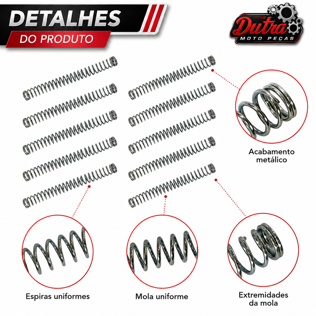 Kit 10 Molas Varão Vareta De Freio Universal Para Moto Modelo Original