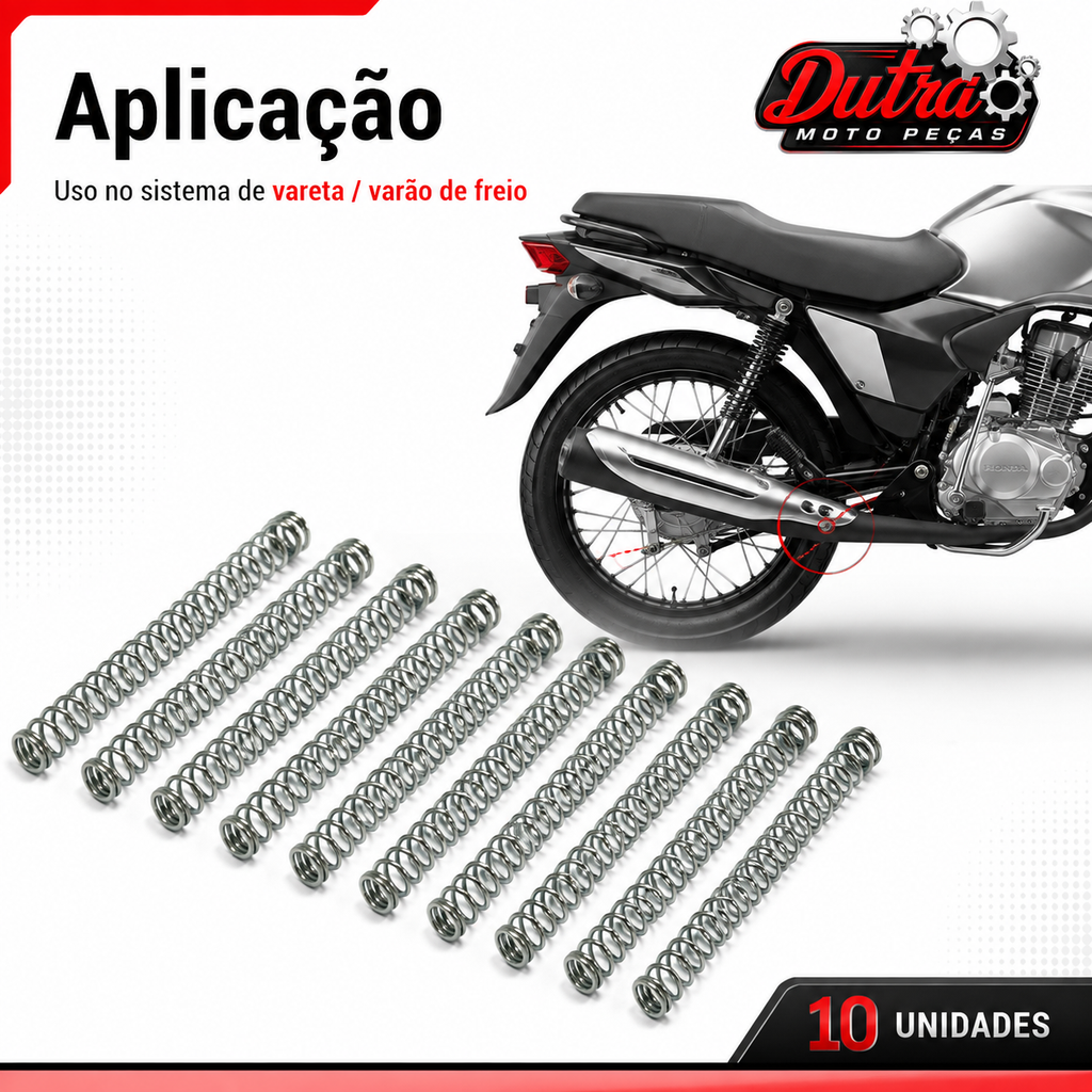 Kit 10 Molas Varão Vareta De Freio Universal Para Moto Modelo Original