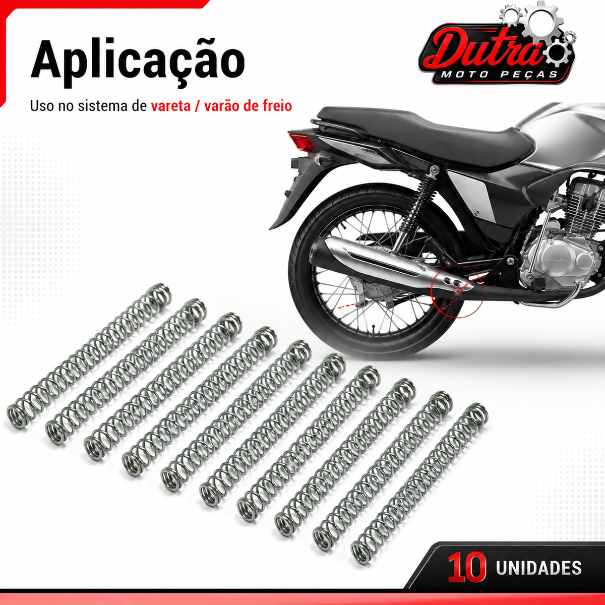 Kit 10 Molas Varão Vareta De Freio Universal Para Moto Modelo Original