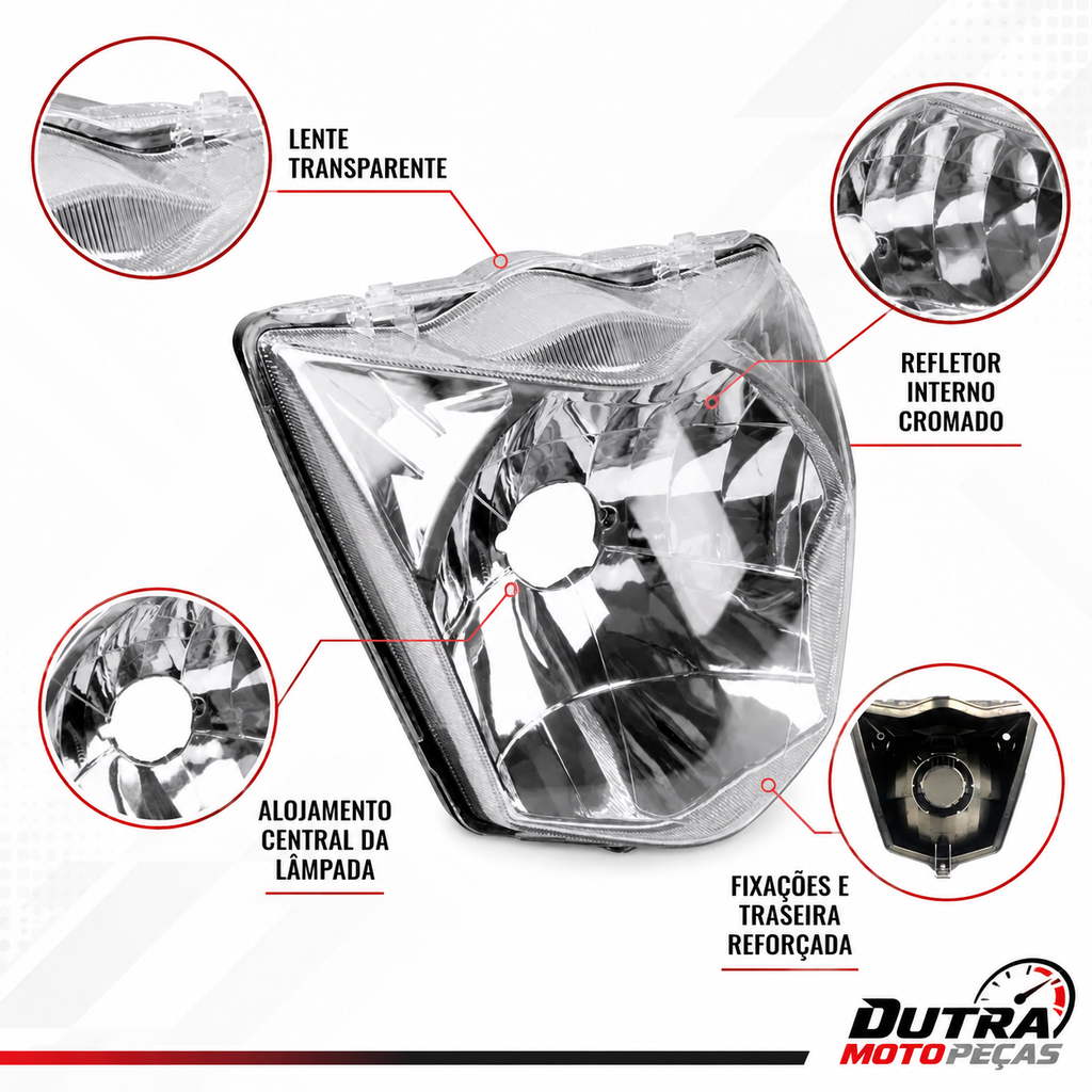 Farol Bloco Óptico Honda CG Titan Fan Start 125 150 160 2014 a 2024