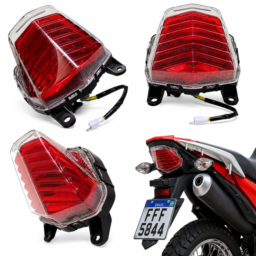 Lanterna Traseira Completa Honda Nxr 160 Bros 2015 a 2021 Com Soquete
