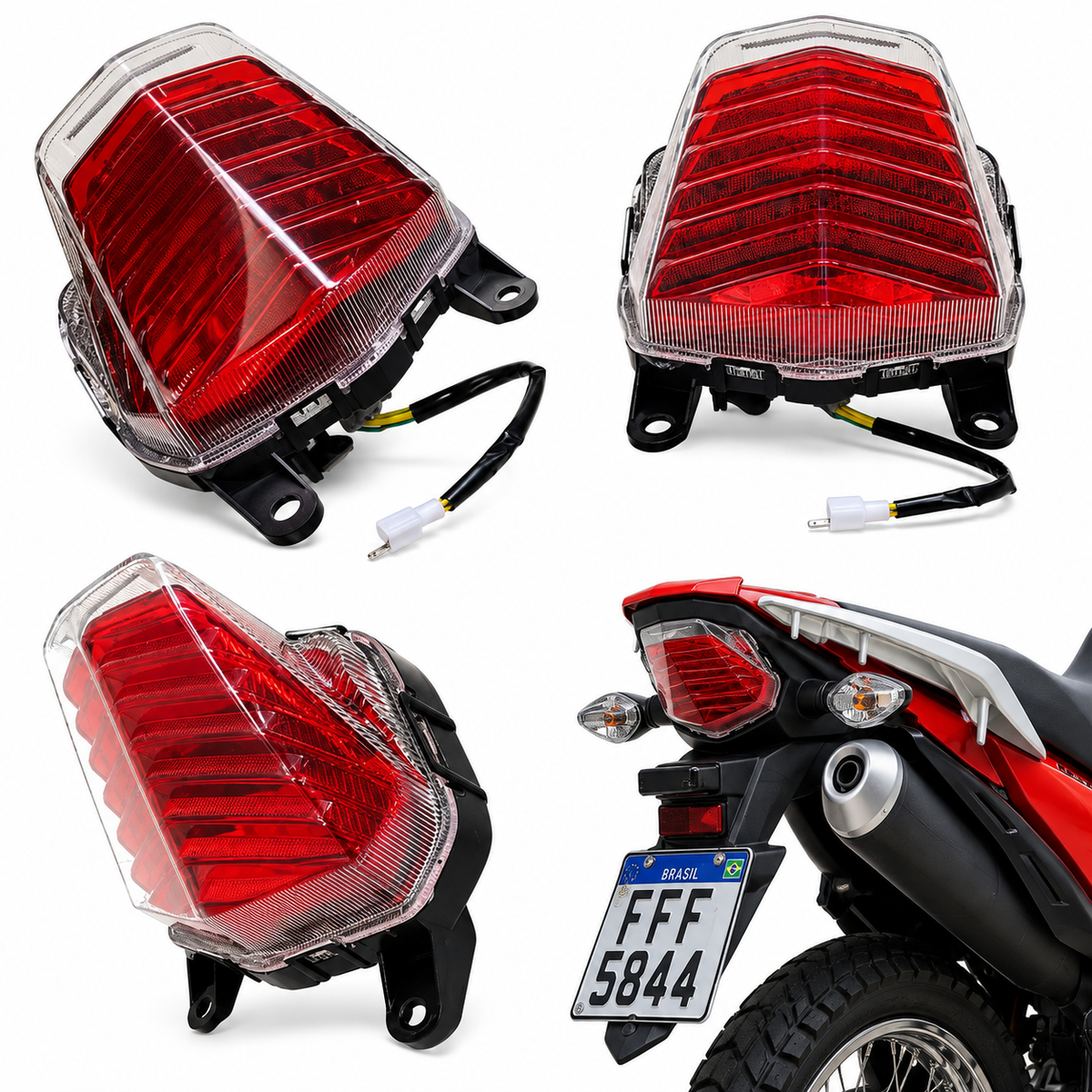 Lanterna Traseira Completa Honda Nxr 160 Bros 2015 a 2021 Com Soquete