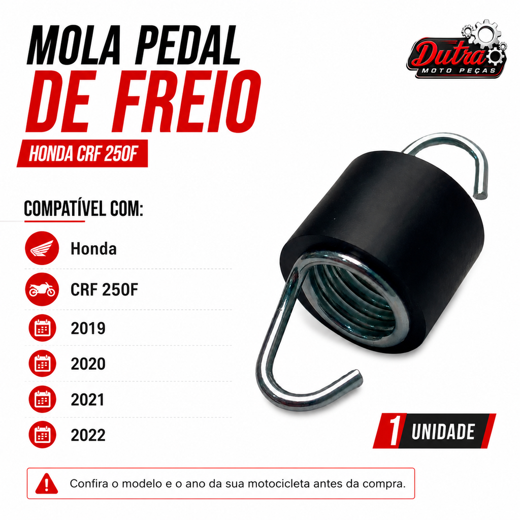 Mola Pedal De Freio Honda CRF 250F 2019 2020 2021 2022 Retorno Pedal