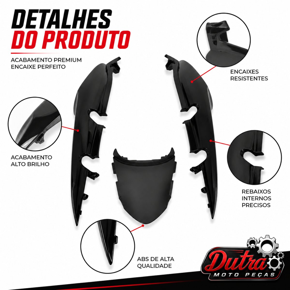 Rabeta Completa Honda Titan 150 Mix Fan 150 Preto 2009 a 2013 Carenagem Traseira