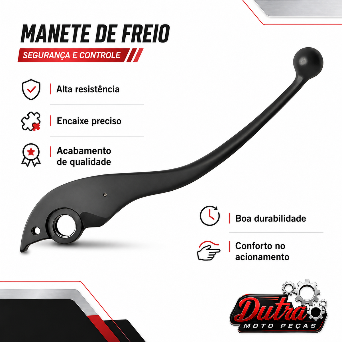 Manete Freio Honda CG 160 Titan Fan Start Cargo 2025 2026 Freio Disco Preto