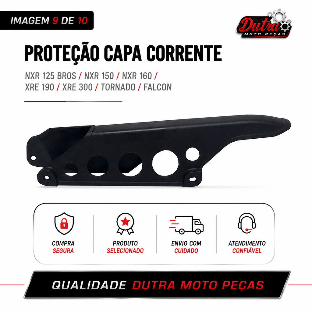 Proteção Capa Corrente Nxr 125 Bros /Nxr 150 / 160 Xre 190 300 Nx 400 Tornado Acessórios Para Motos
