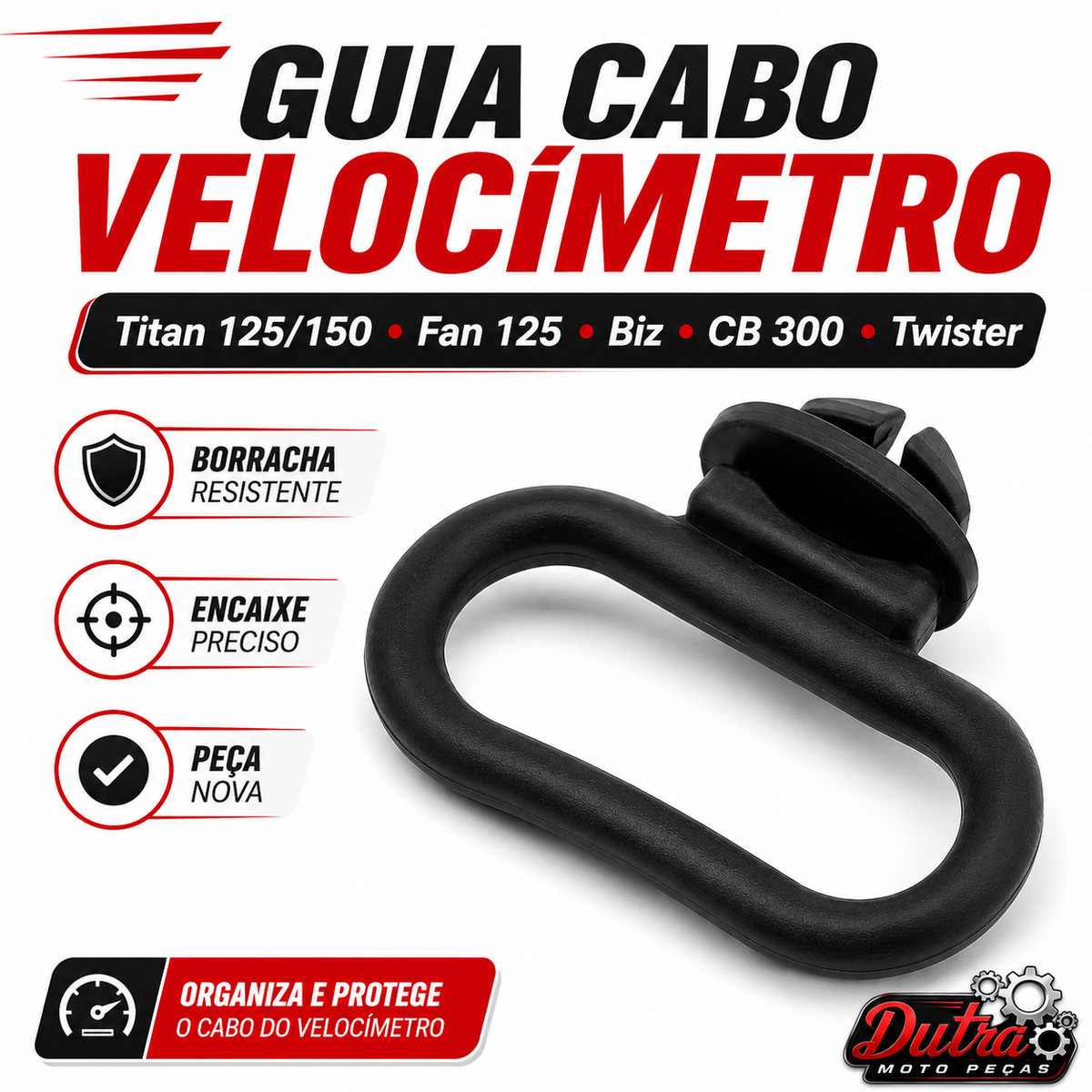 Guia Cabo Velocímetro Borracha Fan 150 Fan 125 14/17 Cargo 14//16 Biz 125 11/15 110 16/20 Cb 300 Tuw
