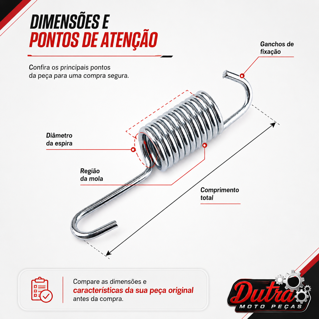 Mola Pedal Freio Honda CG 125 150 Titan Fan Start Today ML Turuna 1 Unidade