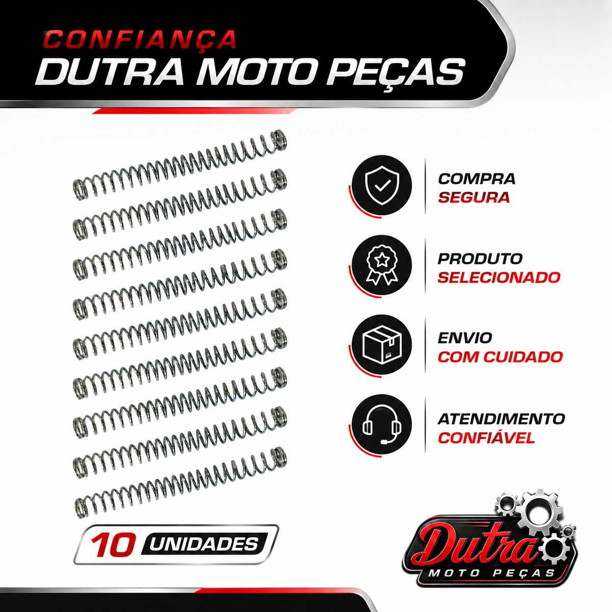 Kit 10 Molas Varão Vareta De Freio Universal Para Moto Modelo Original