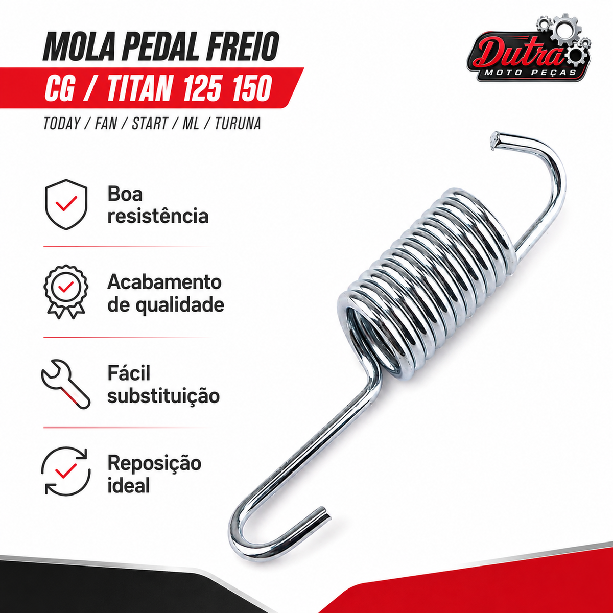Mola Pedal Freio Honda CG 125 150 Titan Fan Start Today ML Turuna 1 Unidade