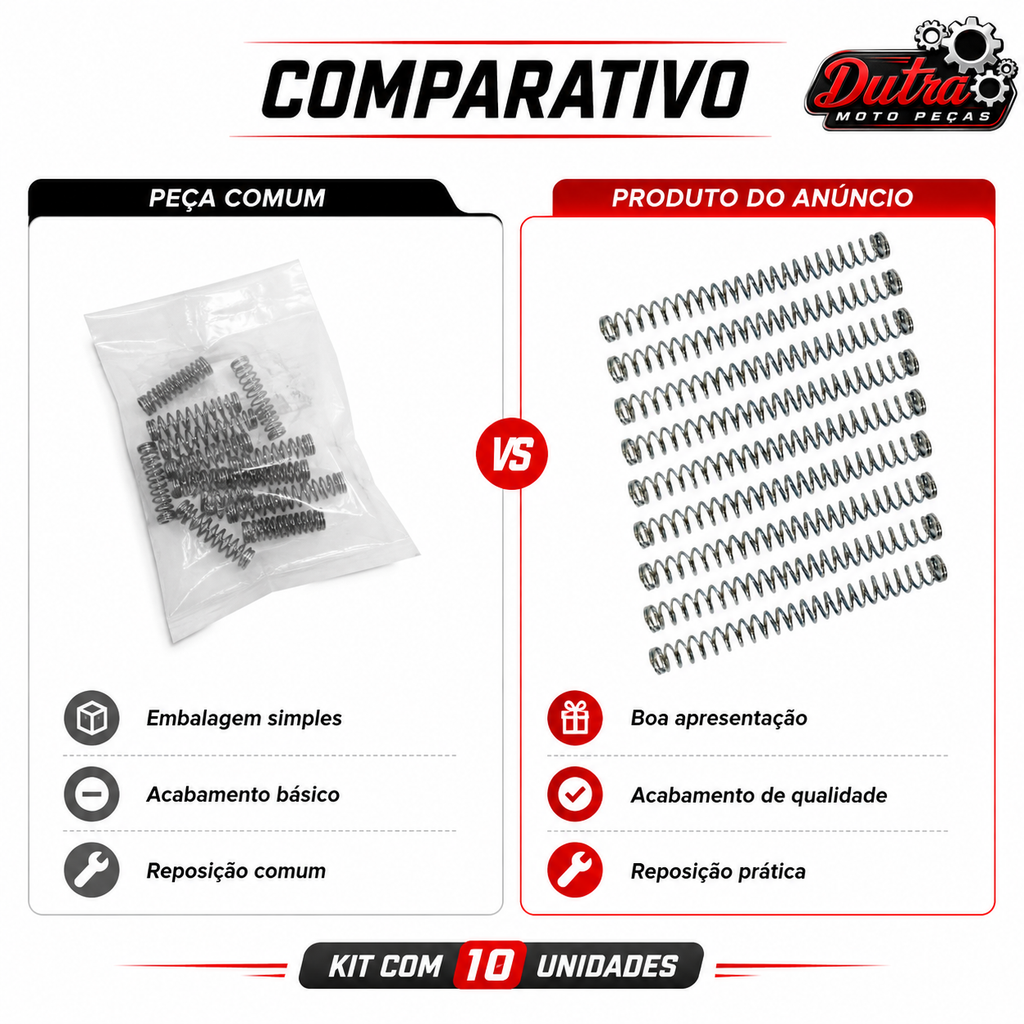 Kit 10 Molas Varão Vareta De Freio Universal Para Moto Modelo Original