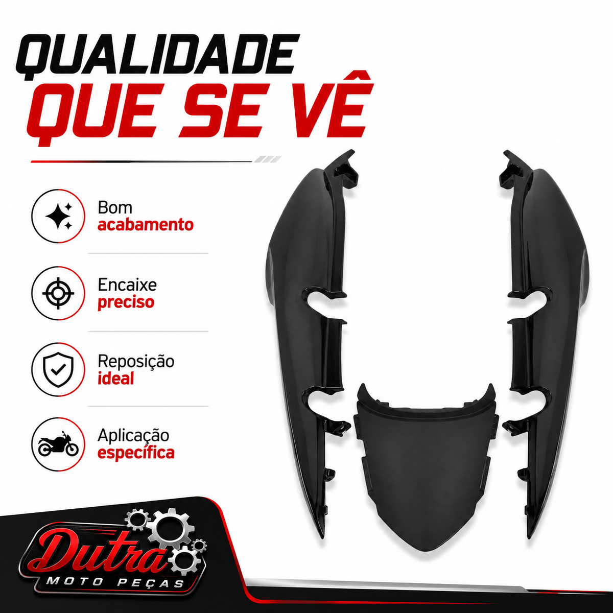 Rabeta Completa Honda Titan 150 Mix Fan 150 Preto 2009 a 2013 Carenagem Traseira