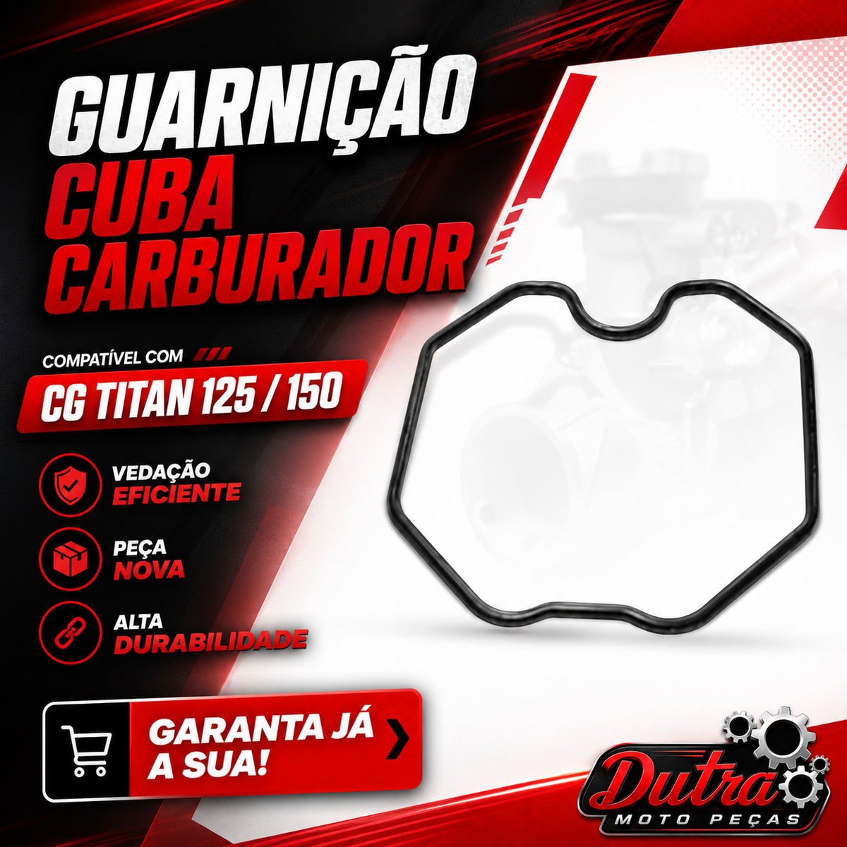 Guarnição Cuba Carburador Honda CG Titan 125 150 Fan Vedação Carburador