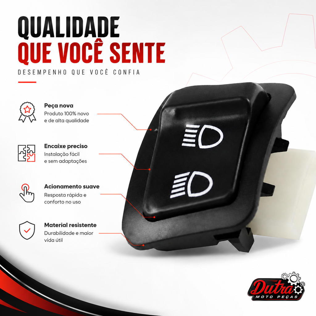 Interruptor Botão Luz Farol Alto Baixo Honda Biz 100 Biz 125 Chave Comando