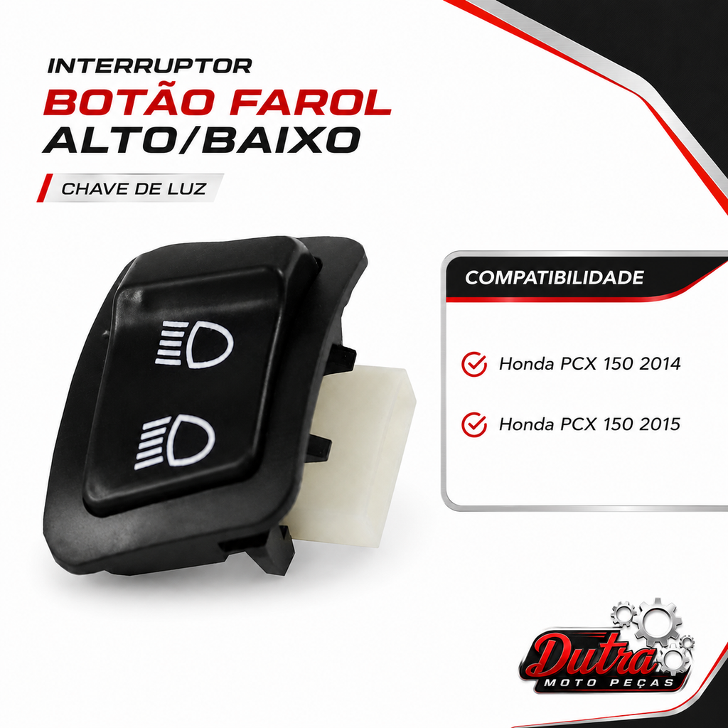 Interruptor Botão Luz Farol Alto Baixo Honda Biz 100 Biz 125 Chave Comando