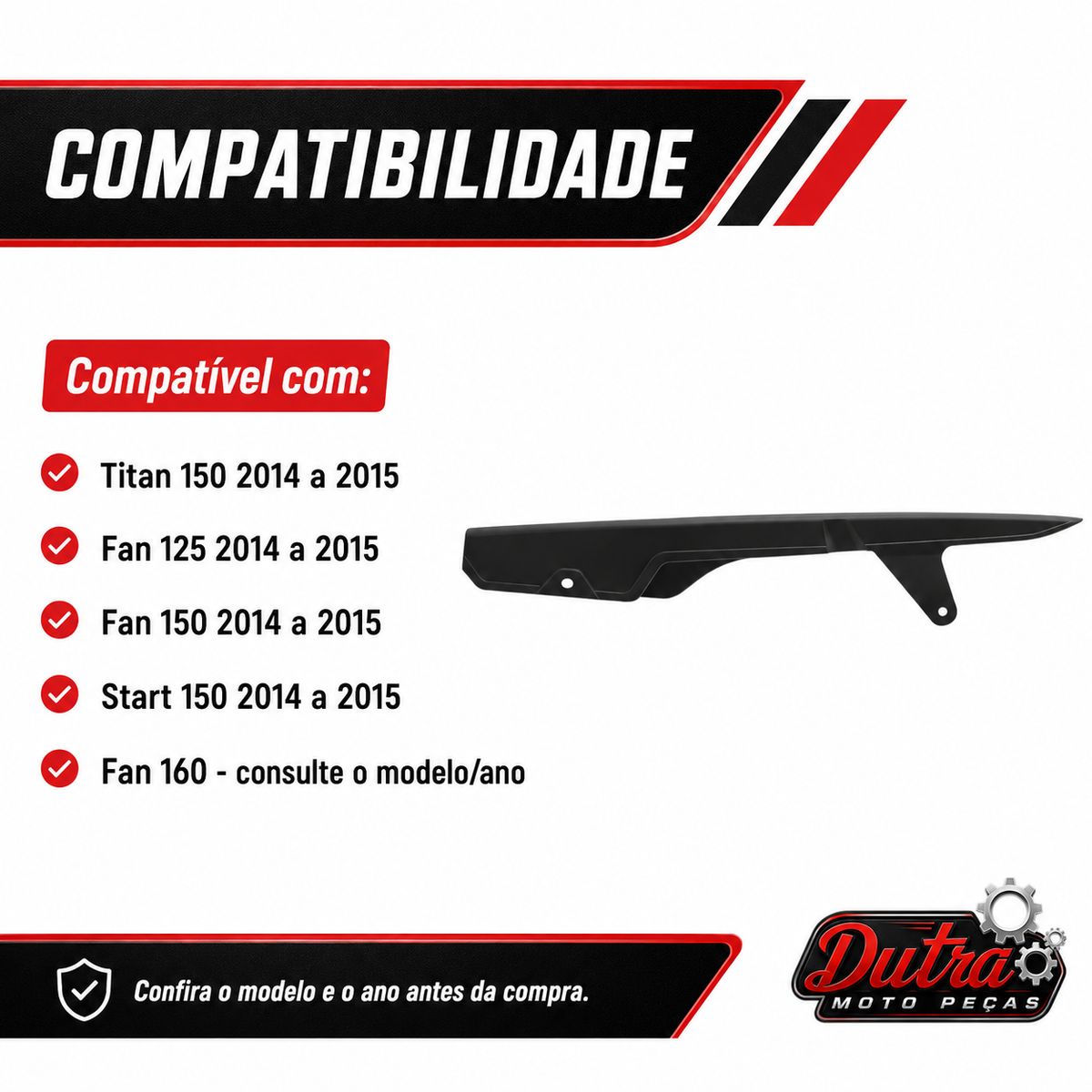 Protetor Capa Porta Corrente Transmissão Honda CG Titan Fan Start 125 150 160