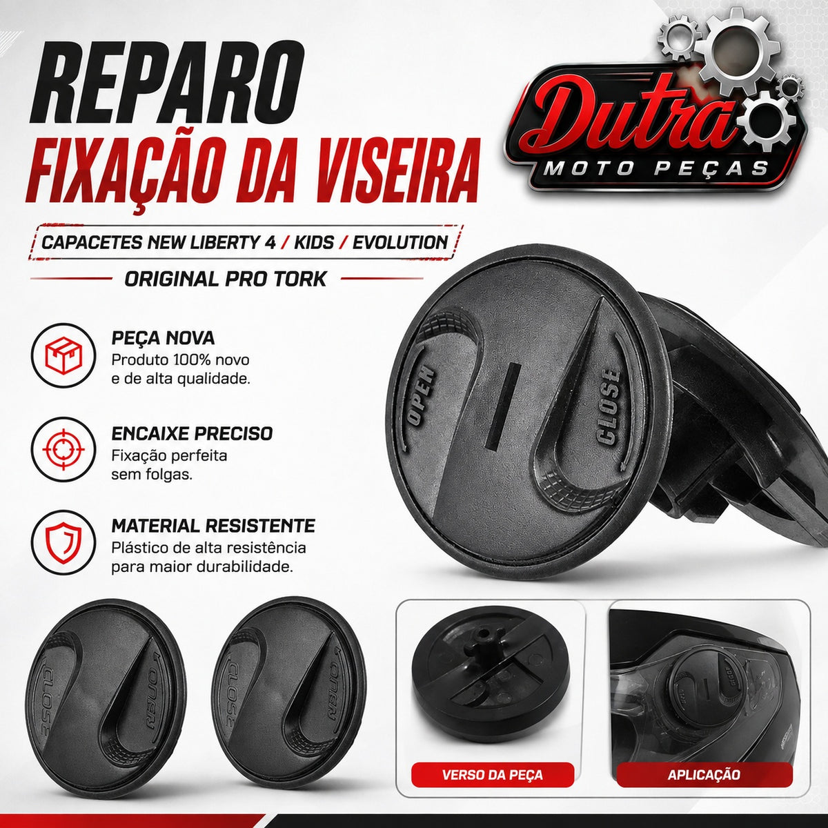 Reparo Fixação da Viseira New Liberty 4 / Kids / Evolution Original - Pro Tork